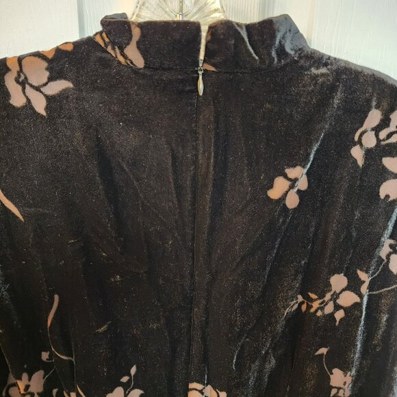 Jessica Howard Petite 14 Black Floral Keyhole Midi Dress | Cocktail Party - Picture 7 of 9